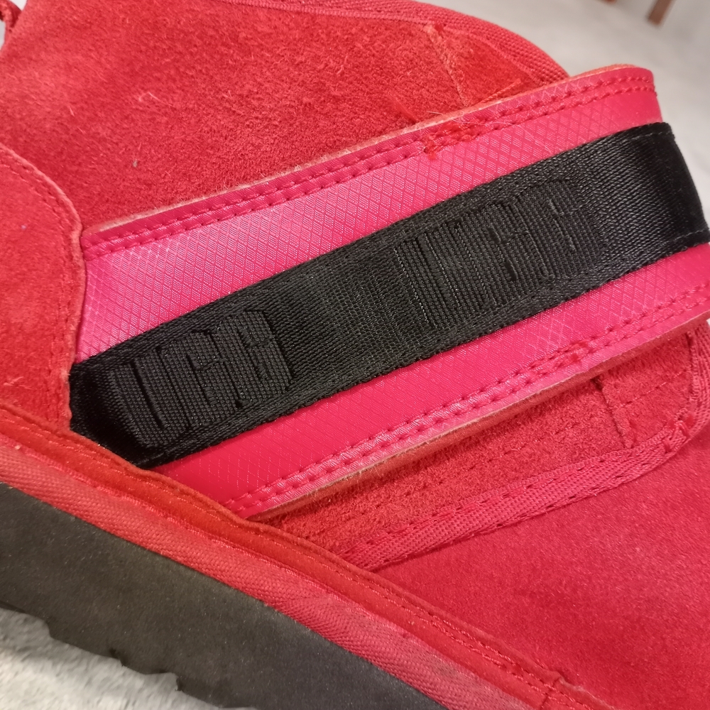 UGG Neumel Snapback Chukka Red Boots Sherpa Wool - Men’s Size 9 - Picture 5 of 16